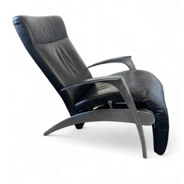 David Lounger in Black Leather from Interprofil For Sale - Image 3 of 9