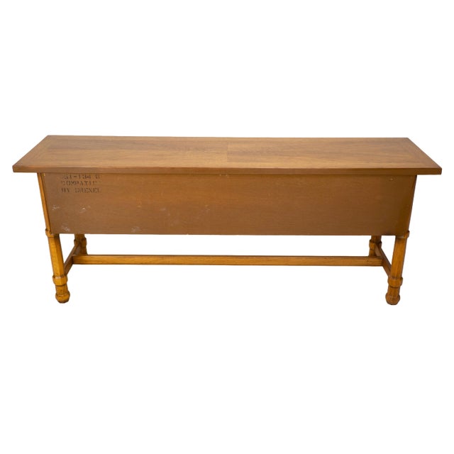 1970s Drexel Compatibles Low Walnut Credenza Sideboard Buffet Cabinet Mid Century Modern For Sale - Image 14 of 17