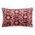 Ruby Red & Ivory Ikat Velvet Lumbar Pillow 16x24 | Classic Statement Luxury For Sale