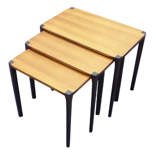 Anthroposophical Teak Nesting Tables by Rex Raab for Wilhelm Renz, 1960s, Set of 3 For Sale