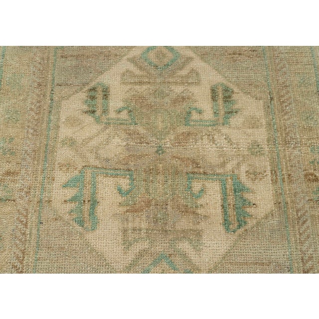 Turkish Mini Rug Oriental Hand Knotted Vintage Rug 1'10" x 3'7" #21026 For Sale - Image 4 of 8