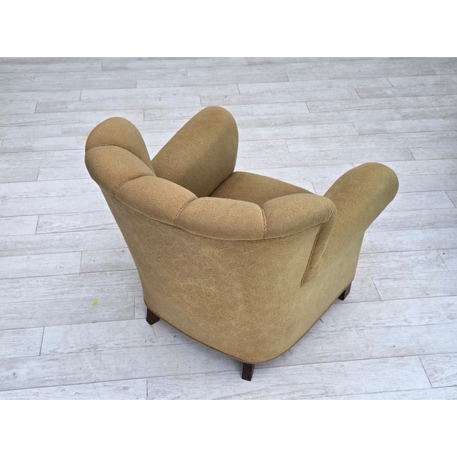 Danish Relax Chair in Light Green Furniture Wool, 1960s For Sale - Image 6 of 16
