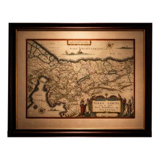 Holy Land Map with Terra Sancta Palestina from Blaeu, 1642 For Sale