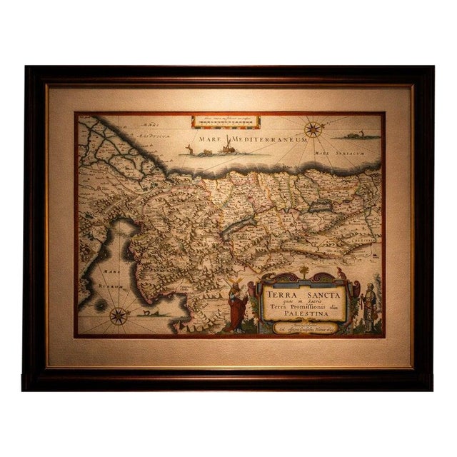 Holy Land Map with Terra Sancta Palestina from Blaeu, 1642 For Sale