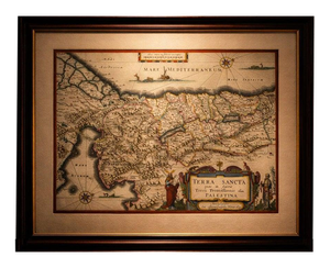 Holy Land Map with Terra Sancta Palestina from Blaeu, 1642
