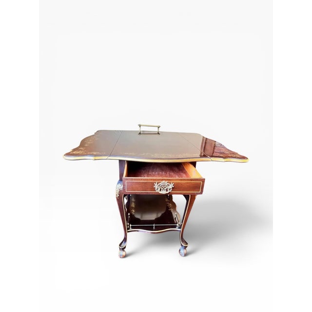 Wood 1980s Union National Furniture Company Flip Top Butler's Cart For Sale - Image 7 of 15