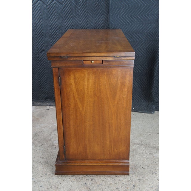 1970s White Furniture Italian Provincial Neoclassical Walnut Flip Top Buffet Server For Sale - Image 13 of 13