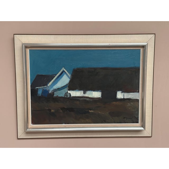 Bengt Hillgrund, Farm in the Landscape, 1950s, Oil Painting on Canvas, Framed For Sale - Image 12 of 18