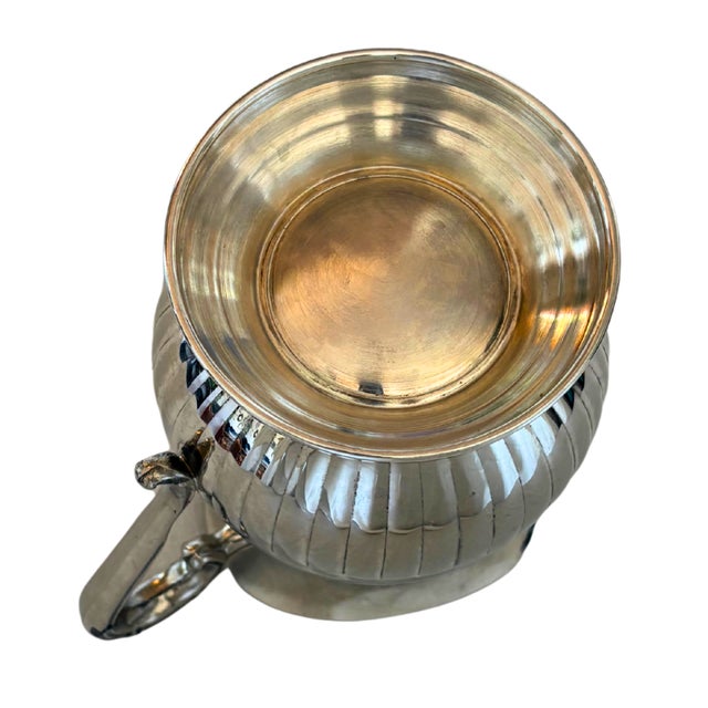 French Silver-Plated Water Pitcher with Bird-Shaped Ice Guard and Floral Handle, 1930 For Sale - Image 6 of 8