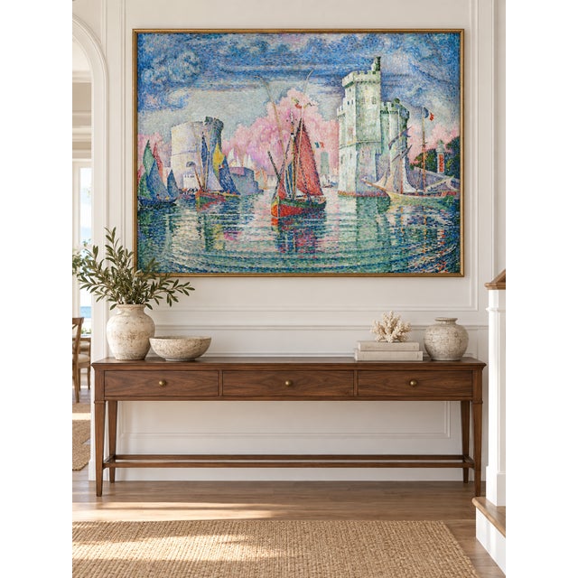 Nautical Vintage French Coastal Art Print – La Rochelle Sailboats by Paul Signac, 32" X 24" For Sale - Image 3 of 7