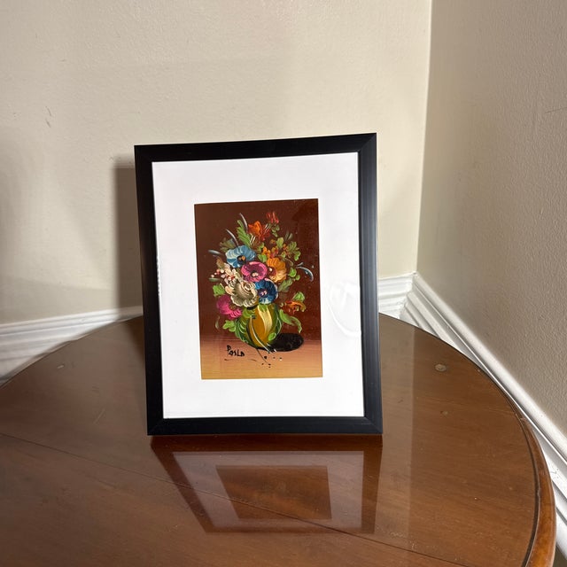 Abstract Vintage Floral Still Life Painting Framed For Sale - Image 3 of 5