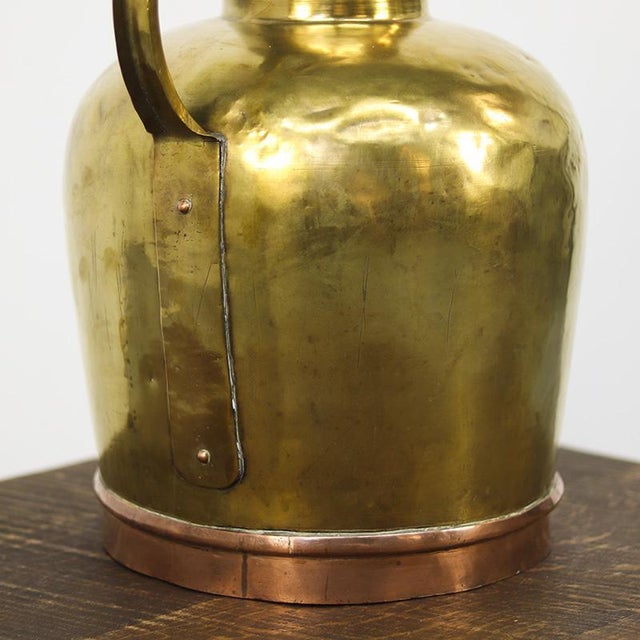 Copper Large Rustic Farmhouse French Brass Canne à Lait or Milk Jug For Sale - Image 8 of 10