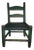 Childs Hand Painted 19thc Ladder Back Chair With Leather Seat For Sale