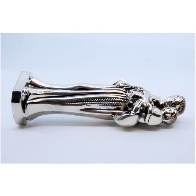 Silver Statuette of Saint Anthony Holding Boy and Flowers For Sale - Image 4 of 9