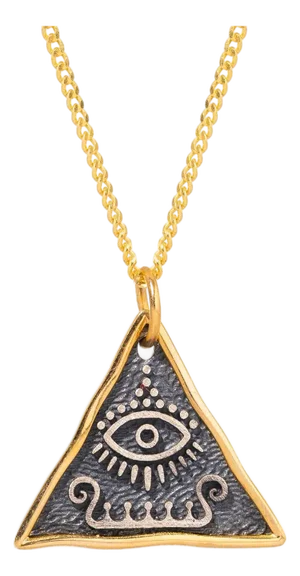 Spiritual Evil Eye Protection Sterling Silver & Gold Necklace