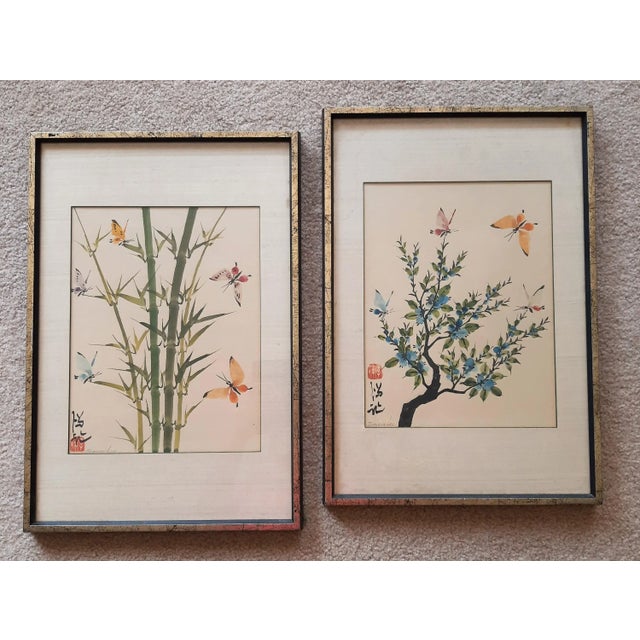 Vintage Pair Famed Johnson Lee Signed Watercolor For Sale - Image 11 of 11