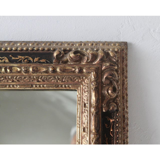 Baroque Style Ornate Gold Black Rectangular Wall Mirror by Turner Mid-Century Usa For Sale - Image 11 of 13