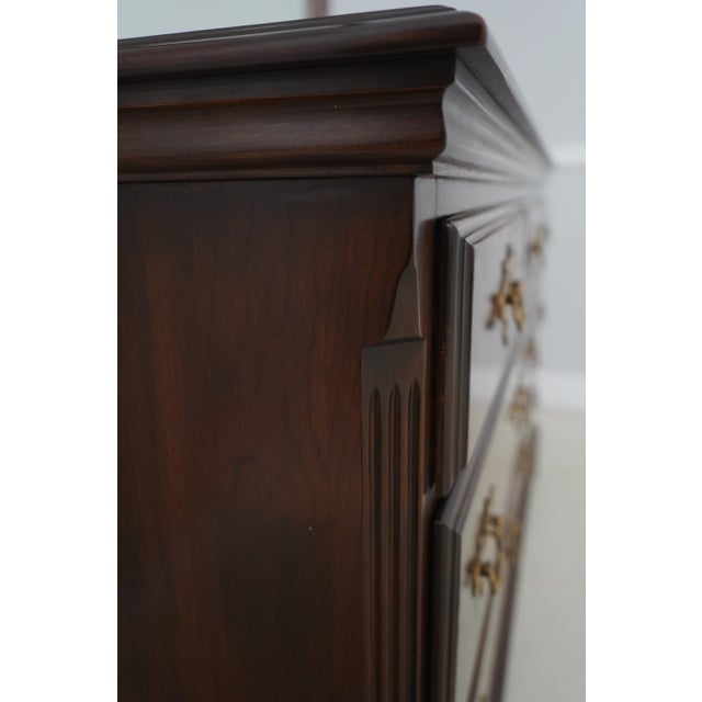 Wood Vintage Cherry 7 Drawer Dresser W. Attached Mirror For Sale - Image 7 of 17