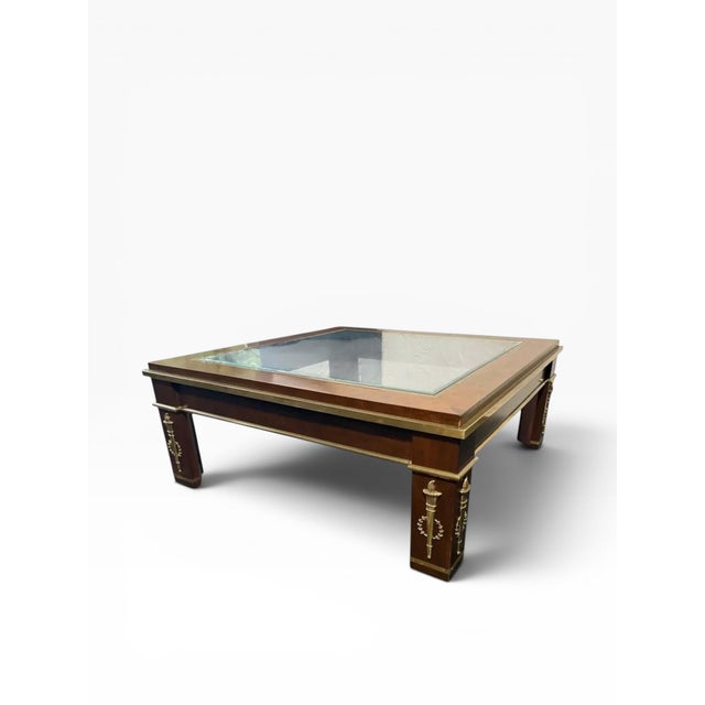Wood 1990s Mastercraft Furniture Neoclassical Coffee Table For Sale - Image 7 of 11