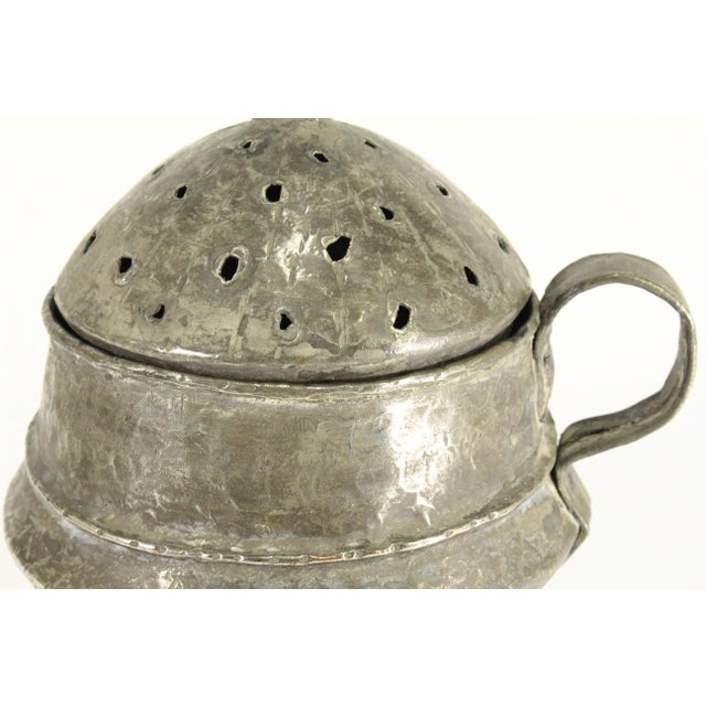 19th C. Qajar Indo-Persian Censer Incense Burner, Tinned Copper For Sale - Image 9 of 18
