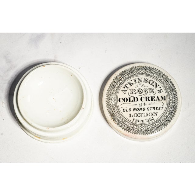 Ceramic Atkinson’s Rose Cold Cream Antique Victorian Advertising Lidded Pot Jar Home Decor For Sale - Image 7 of 8