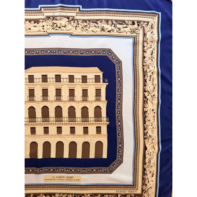 Hermès La Maison Dorée (Bnp) Silk Scarf 1976 Designed by Rybatchenko Vladimir For Sale - Image 12 of 12