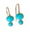 14k Yellow Gold Diamond & Natural Turquoise Shepherd Hoop Earrings, Pair For Sale In New York - Image 6 of 6