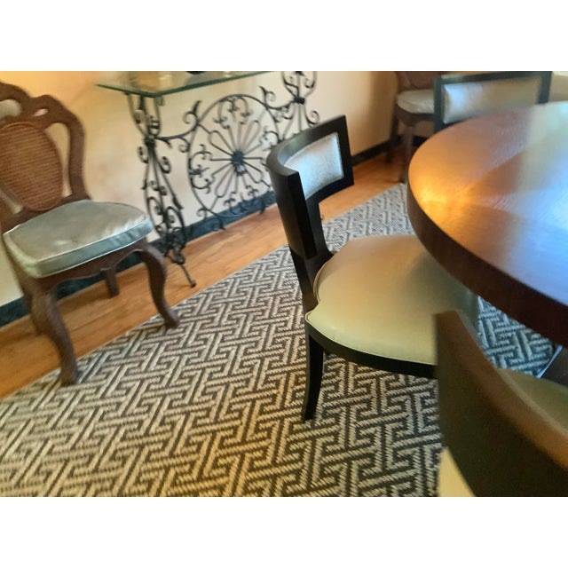 Stunning Round Walnut Dining Table and 6 Klismos Chairs For Sale - Image 12 of 12