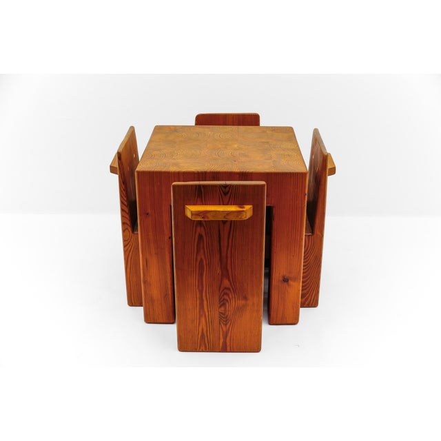 Mid-Century Modern Vintage Scandinavian Children's Dinner Set in Pine, 1960s, Set of 5 For Sale - Image 3 of 18