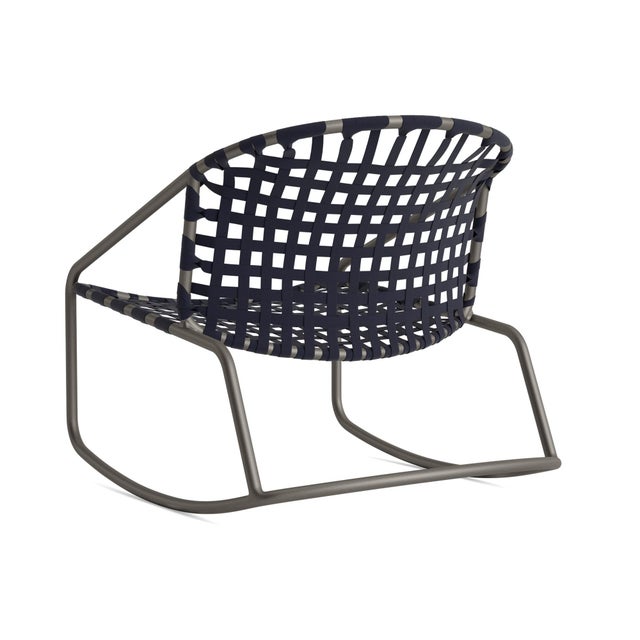 Not Yet Made - Made To Order Brown Jordan Kantan Aluminum Suncloth Motion Lounge Chair, Mica frame with Marine fabric For Sale - Image 5 of 11