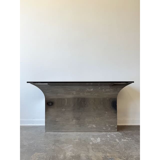 Sally Sirkin Lewis 1980s Sally Sirkin Lewis Style Steel & Granite Console Table For Sale - Image 4 of 14