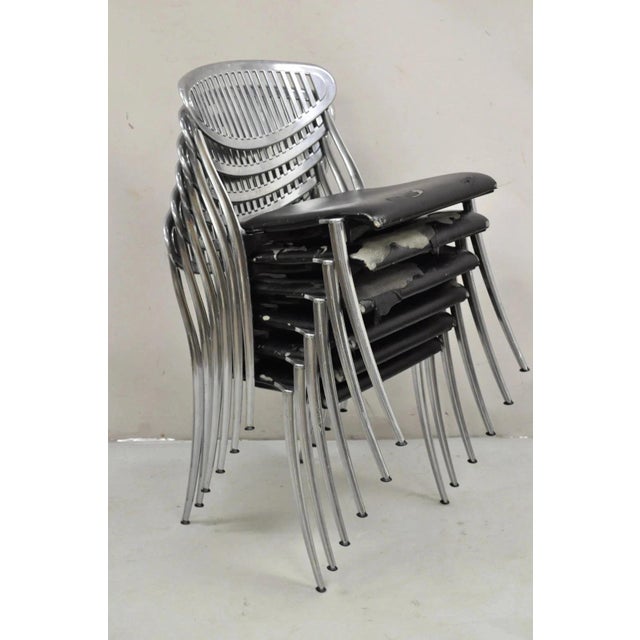 Coro Luigi Origlia Italian Modern Sculpted Aluminum Dining Chairs - Set of 6. Circa Mid 20th Century. Measurements:31" H x...