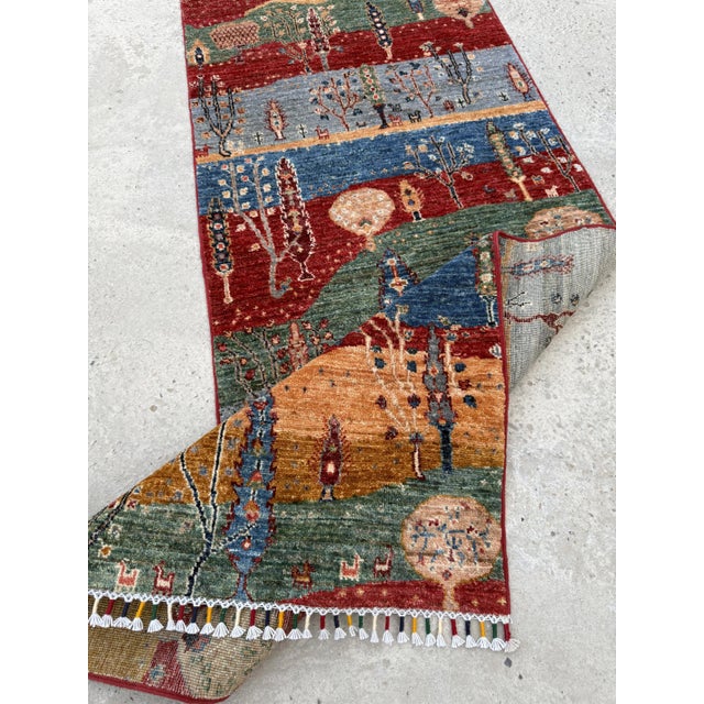 Multicolor Persian Style Gabbeh Rug Runner, 02'06 X 06'05 For Sale - Image 11 of 12