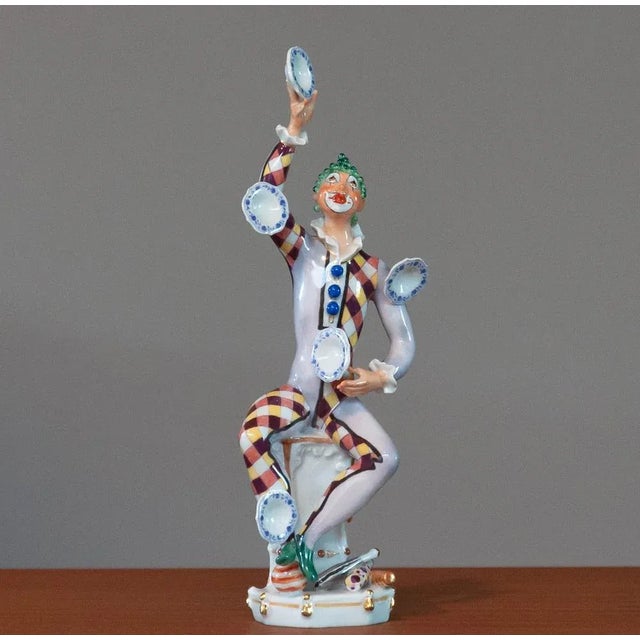 Ceramic Vintage Porcelain Juggler Statue by Peter Strang for Meissen For Sale - Image 7 of 10