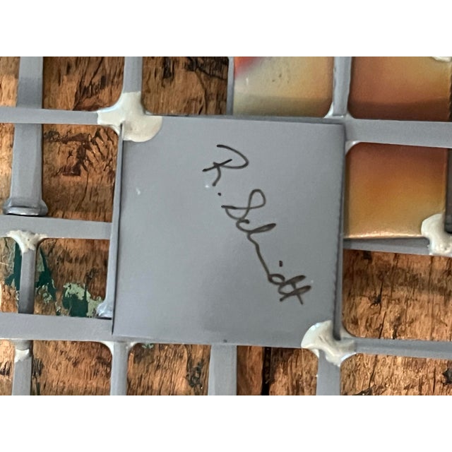 Metal 1970s Ron Schmidt Signed Brutalist Nail Art Mixed-Metal Wall Sculpture For Sale - Image 7 of 7