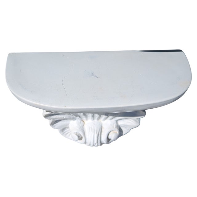 Paint Vintage Neoclassical Revival Rocaille Shell Plaster Wall Bracket Shelf For Sale - Image 7 of 13