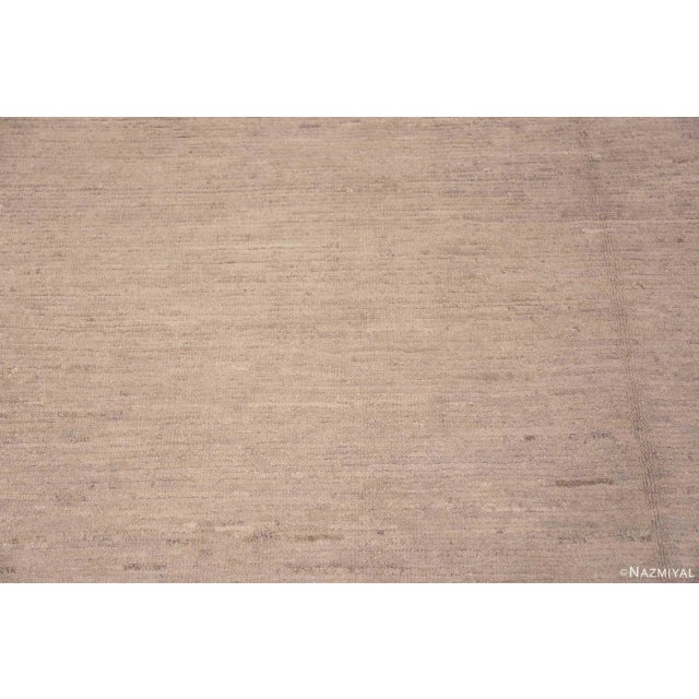 Nazmiyal Collection Solid Minimalist Cream Color Modern Area Rug For Sale In New York - Image 6 of 7