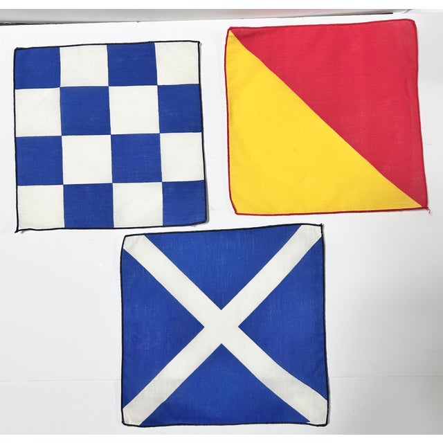 Vintage Leacock Nautical Naps Signal Flag Cocktail Napkins by Dessin Deux, Set of 11 For Sale - Image 4 of 11