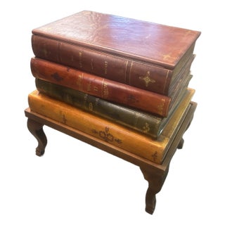 Vintage Faux Stacked Book End Table For Sale