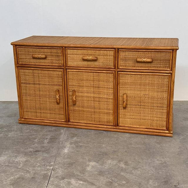 Vintage Rattan and Bamboo Sideboard, 1970s For Sale - Image 13 of 14