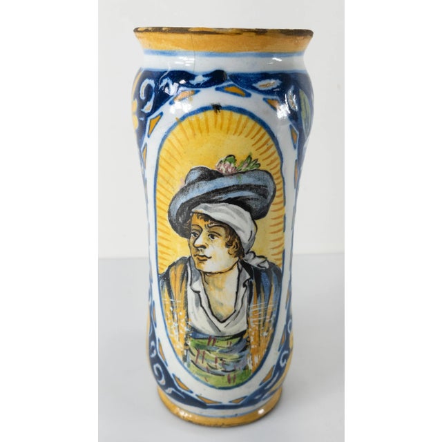 19th Century Italian Majolica Faience Albarello Drug Jar For Sale - Image 12 of 12