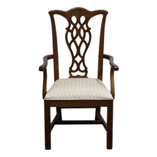 Universal Furniture Traditional Chippendale Style Dining Arm Chair For Sale