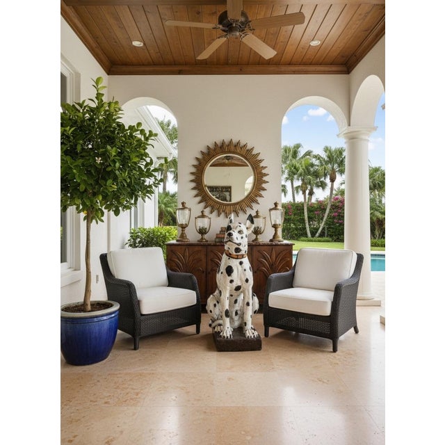 Large-Scale 44” Italian Hand-Painted Ceramic Great Dane Statue For Sale - Image 10 of 12