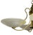 Vintage Danish Modern Brass and Frosted Glass Chandelier Light For Sale - Image 4 of 9