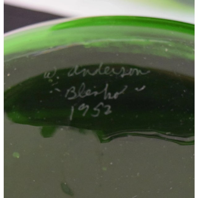 Forest Green 1952 Winslow Anderson for Blenko Special Prototype Vessels - a Pair For Sale - Image 8 of 10