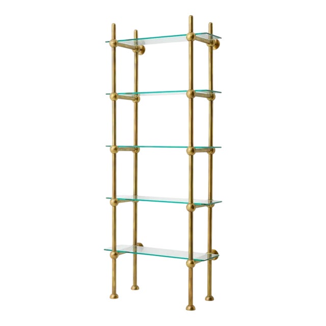 Wall Cabinet with Brass Finish and Clear Glass by Eichholtz For Sale