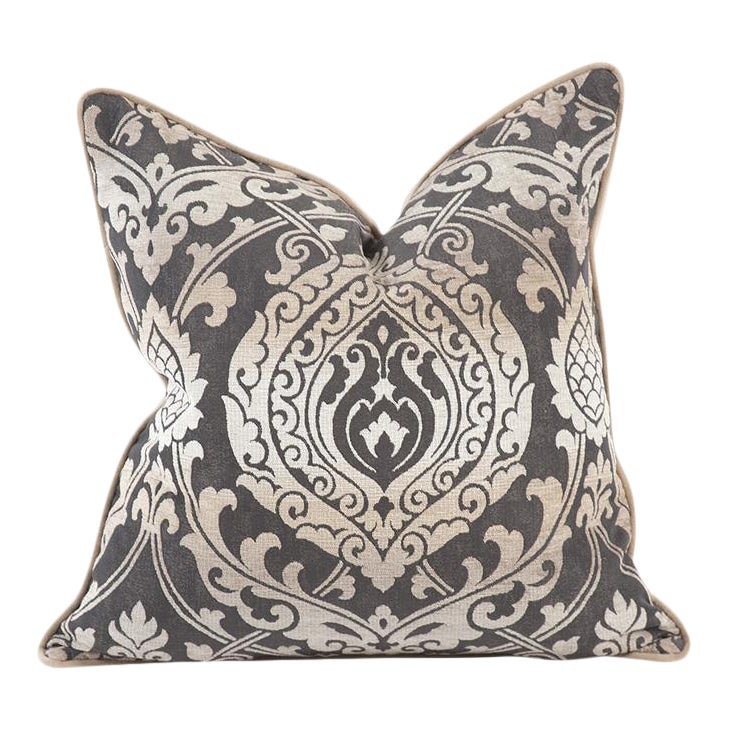 Kenneth Ludwig Chicago Brown Damask Pillow Chairish