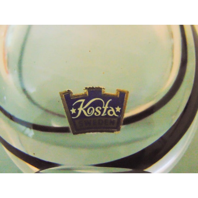 Mid century art glass vase by Kosta, Sweden, clear thick glass, tear drop form