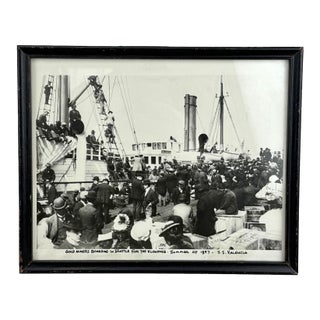 Vintage Black & White Photograph s.s Valencia Seattle During Klondike Gold Rush For Sale