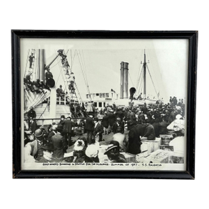 Vintage Black & White Photograph s.s Valencia Seattle During Klondike Gold Rush